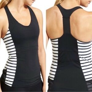Athleta Stripe Ace Racer Tank top for running or tennis